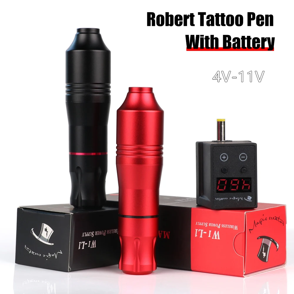 

Wireless Tattoo Machine Rotary Tattoo Pen with LED Digital Tattoo Power Supply for Professional Artist & Beginner Liner Shader