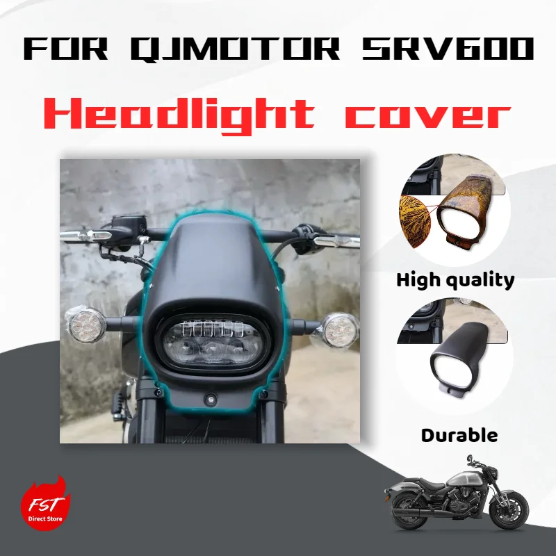 For QJMOTOR SRV600 modification: pig head cover, non-destructive front end decoration cover, headlight cover, windshield cover.