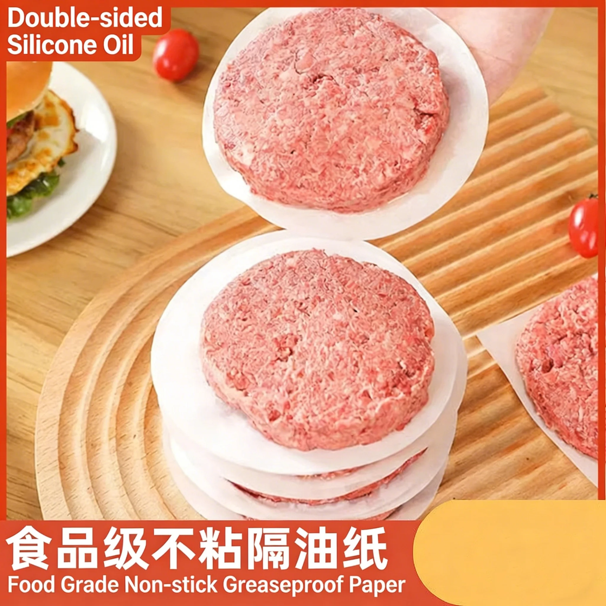 500PCS Hamburger Patty Papers 6/7/8/9/10/12CM Wax Papers for Separating Frozen Pressed Burger Patties 500 Burgers per Pack