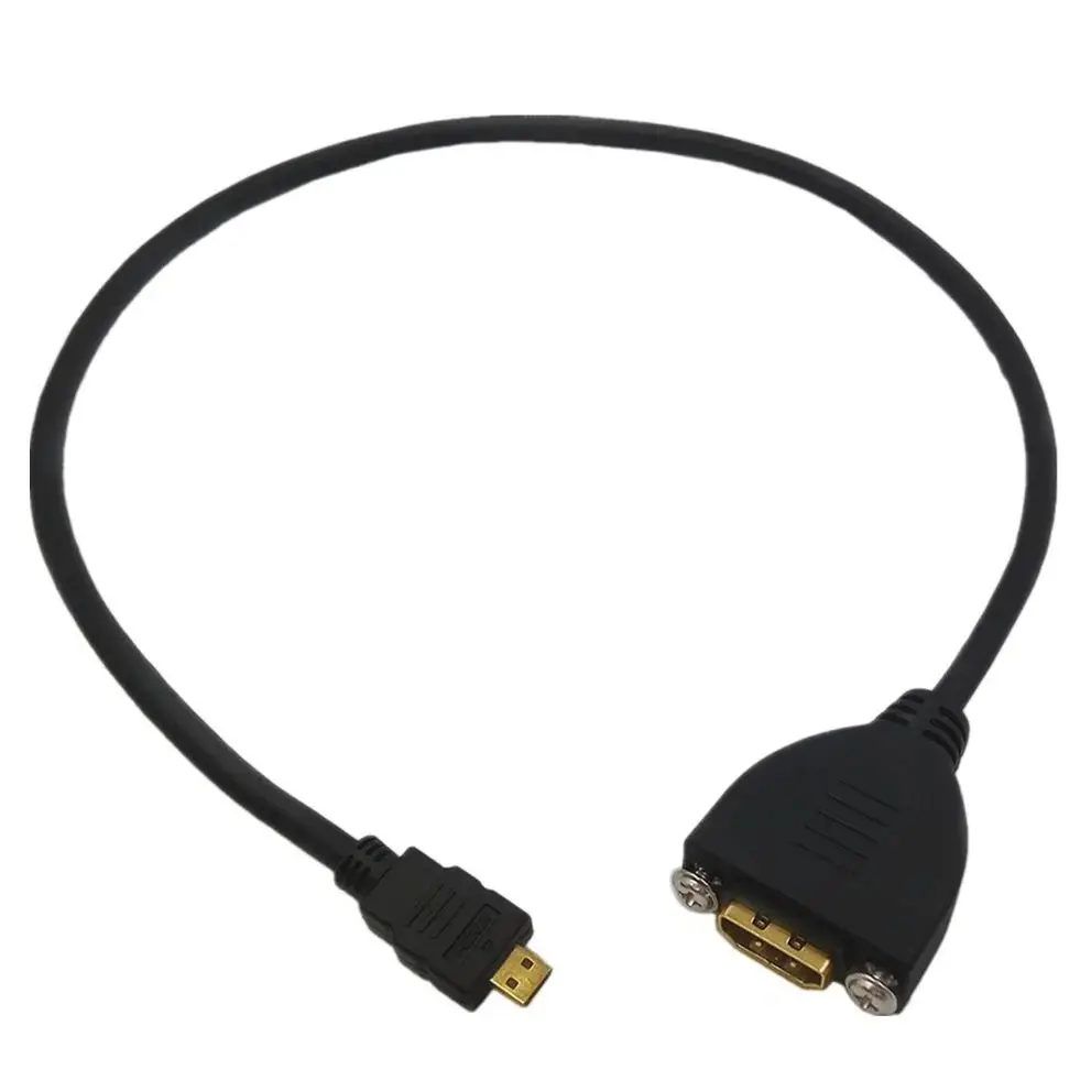 

10pcs Plated High Speed Micro HDMI Male to HDTV Female Cable Extension HD 2.0V Cable With Screw Panel Mount