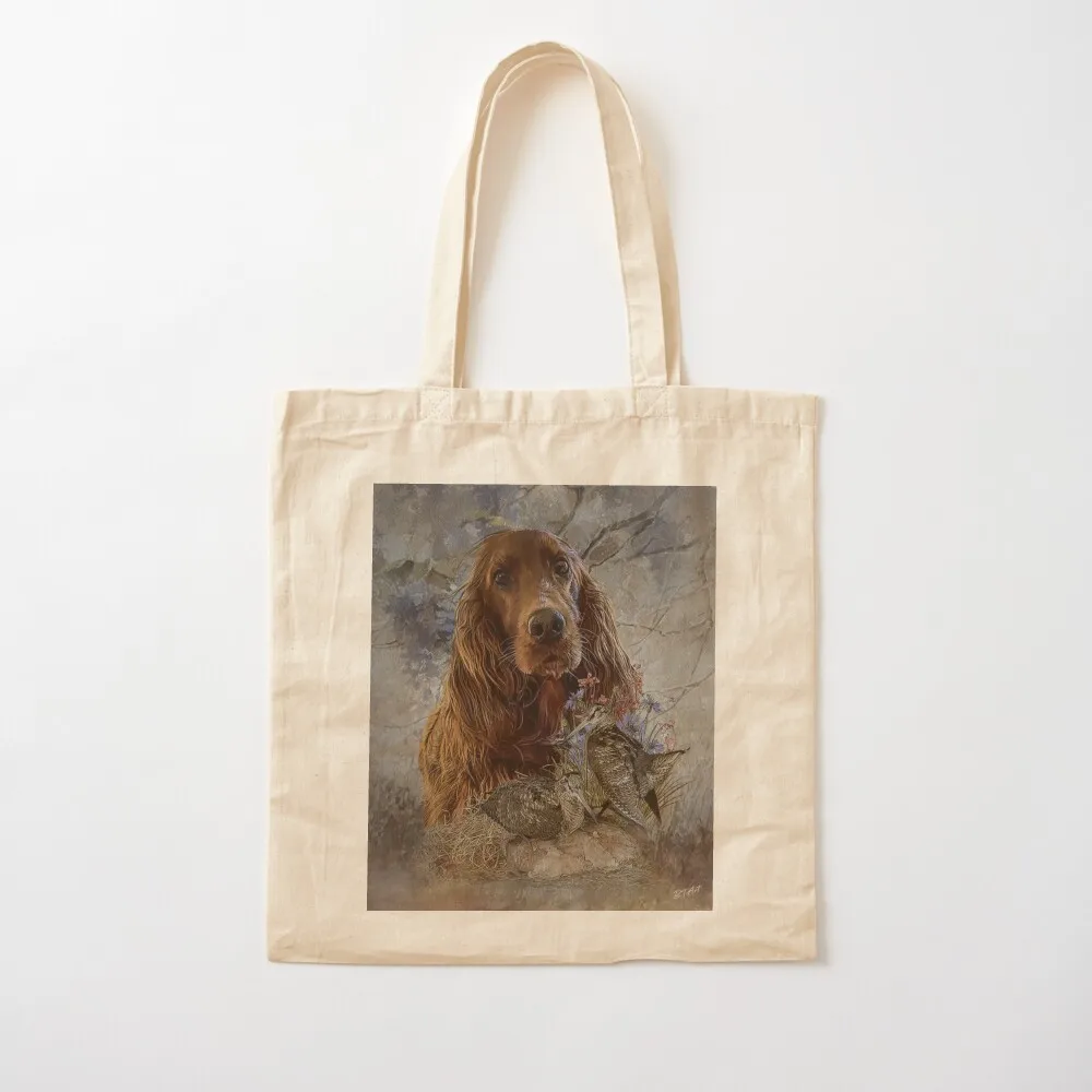 

Irish Setter with woodcock Tote Bag large size bags personalized tote bag Canvas Tote Bag