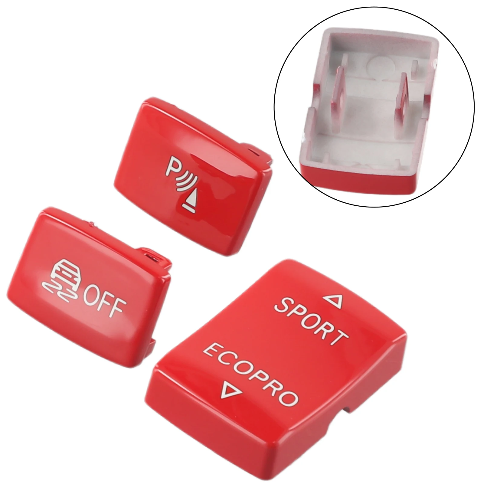 

Replacement Set of 3 Gear Shift Button Covers for BMW 1 2 3 4 Series F20 F22 F30 F32 Fitment for ESP and Sport Button Models