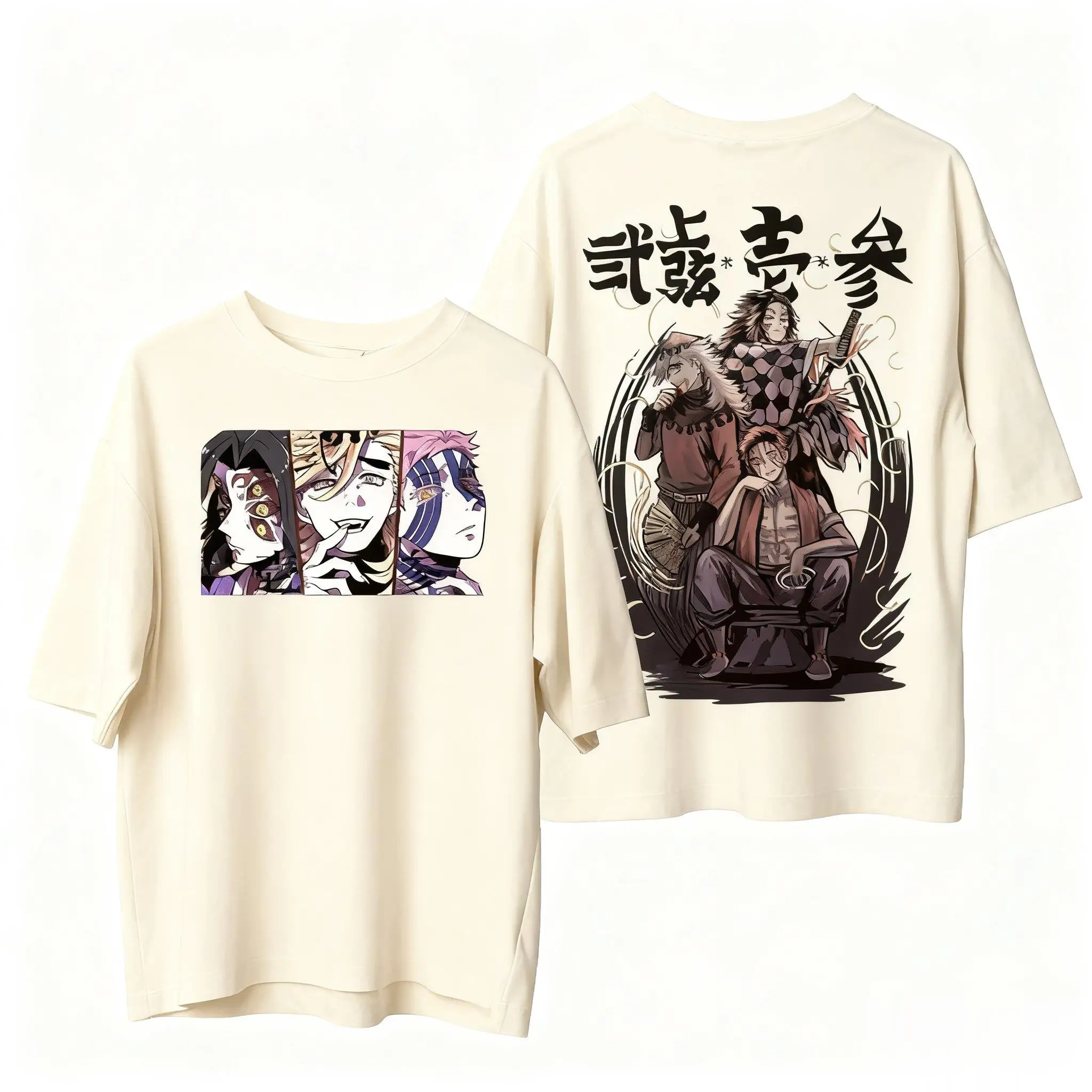 เสื้อยืดลายอนิเมะดาบพิฆาตอสูร สำหรับผู้ชายและผู้หญิง ฤดูร้อน 2026 ผ้าฝ้าย แขนสั้น สไตล์ลำลอง เสื้อสตรีทแวร์ ทรงโอเวอร์ไซส์ แฟชั่นคอสเพลย์