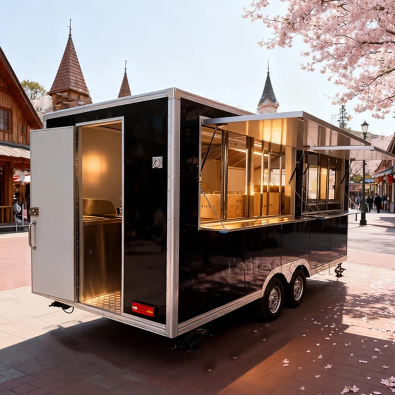 

Large Outdoor Mobile Food Truck Trailer Hot Dog Fast Food Truck Custom Fully Equipped Food Trailer with Concession Window