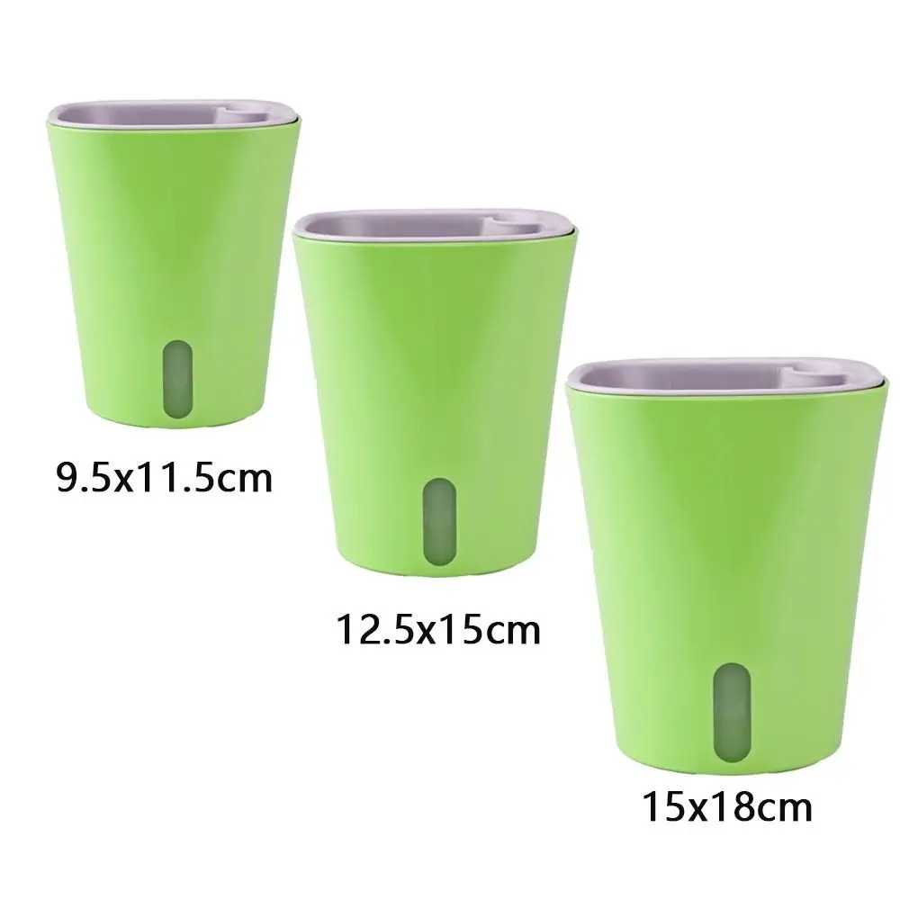 Self Watering Flower Plants Pot Plastic Automatic Living Room Decor Bamboo Planters Simple Gardening Flower Pots Desktop