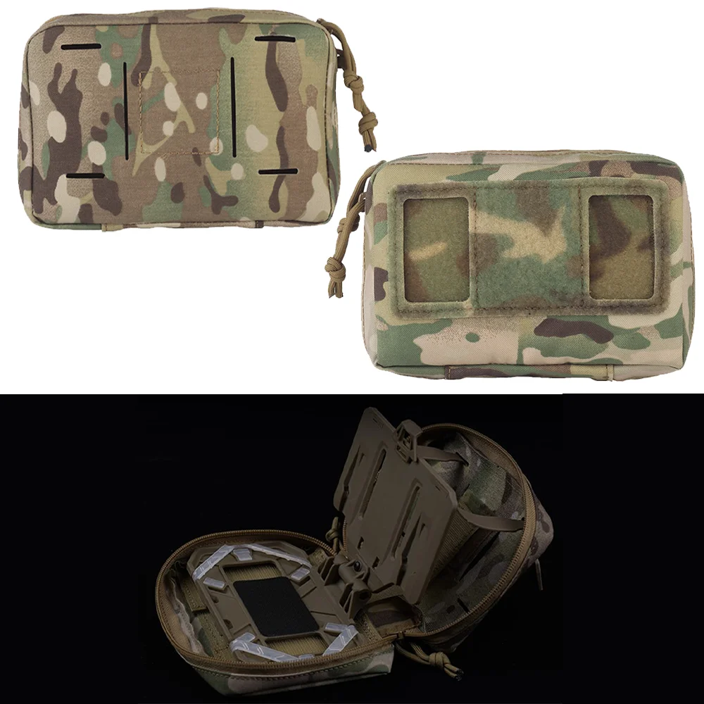 Tactical Folding Navigation Board Pouch MOLLE Flip Lite Jacket Outdoor Sports Mobile Phone Holder Chest Bag Panel Airsoft Gear