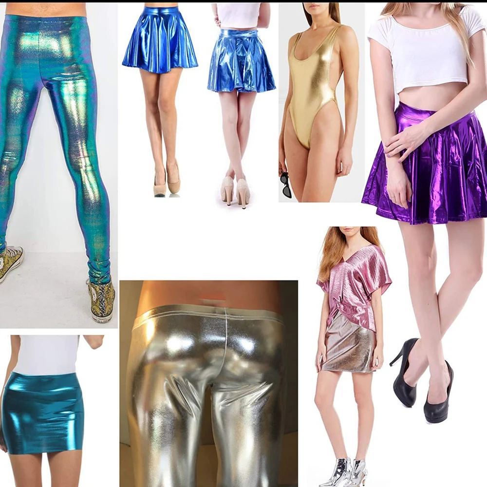 

Ткань из спандекса с блестящим золотым фольгированием, 59 x 19 дюймов, глянцевый материал для DIY, сценических костюмов, платьев, декора фона