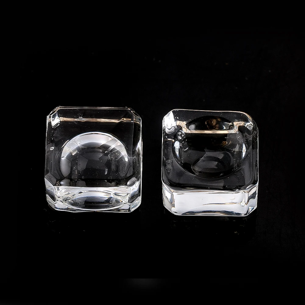 1pcs Crystal Glass Glue Pallet Lash Holder Eyelash Glue Holder False Lashes Stand Extension Square Glass Glue Pallets