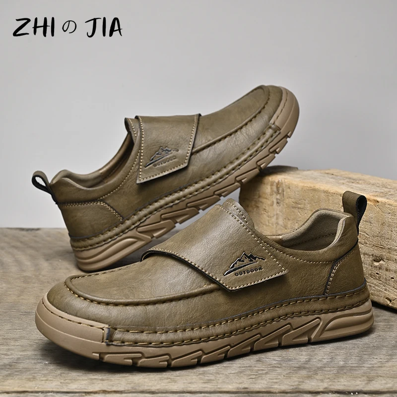 

Men's Casual Soft Leather Shoes New High-Quality Hand Sewn Shoes Autumn and Winter Fashion Matching Footwear 38-46