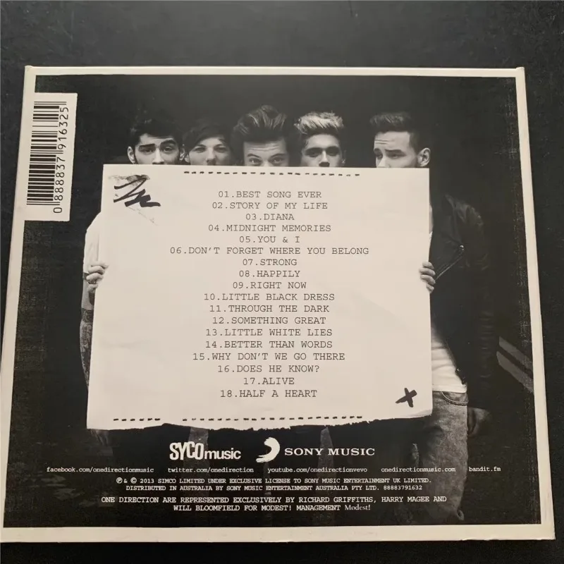 CD Pop & Pop-Rock Album One Direction Music CD Midnight Memories Authentic Edition Cosplay Walkman Car Soundtracks Box Gifts - view 3