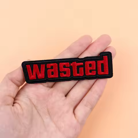 "Wasted" Iron On Patch Clothes Patch For Clothing Funny Embroidered Patch Garment Apparel Accessories Sewing Stickers