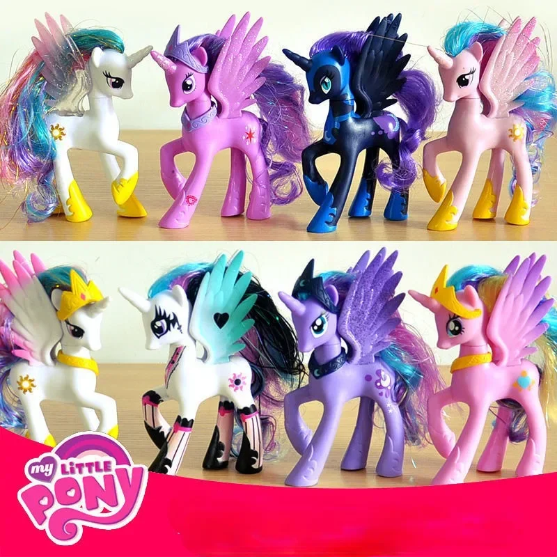 My Little Pony Anime Figures Twilight Sparkle Princess Celestia Pinkie Pie Rarity Fluttershy Queen Chrysalis Doll Toys Kids Gift