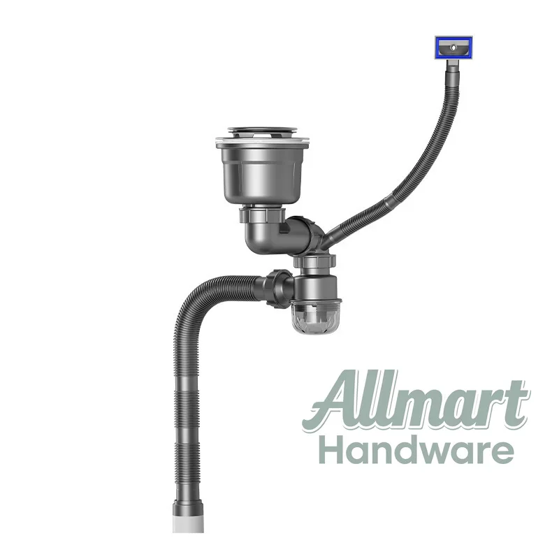 Kitchen drain pipe,vegetable washing basin drain accessories,complete set of anti backflow odor devices,universal drain fittings