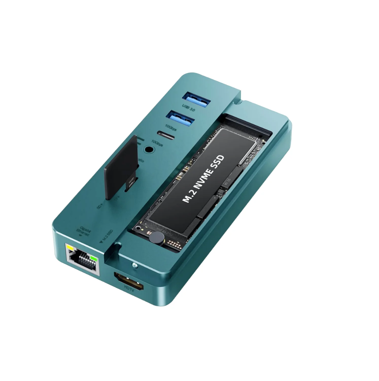 Swappable 10GBps High-Speed Aluminum Alloy 2230/2242/2260/2280 SSD Case 10-In-1 Hub Docking Station For 2.1 Micro SD Support
