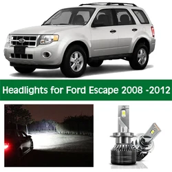 Car Headlight Bulbs For Ford Escape 2008 2009 2010 2011 2012 Canbus LED Headlamp Low High Beam 6000K Lighting Lamp Accessories