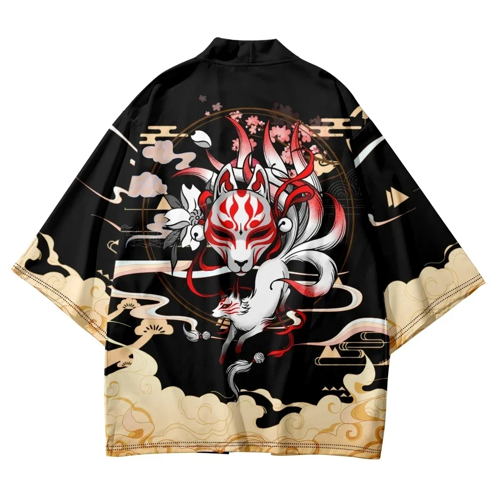 Traditional Asian Clothes Inari Fox Kimono Men Women Cardigan Haori Yukata Perfect For A Japanese Inspired Look Asian Streetwear