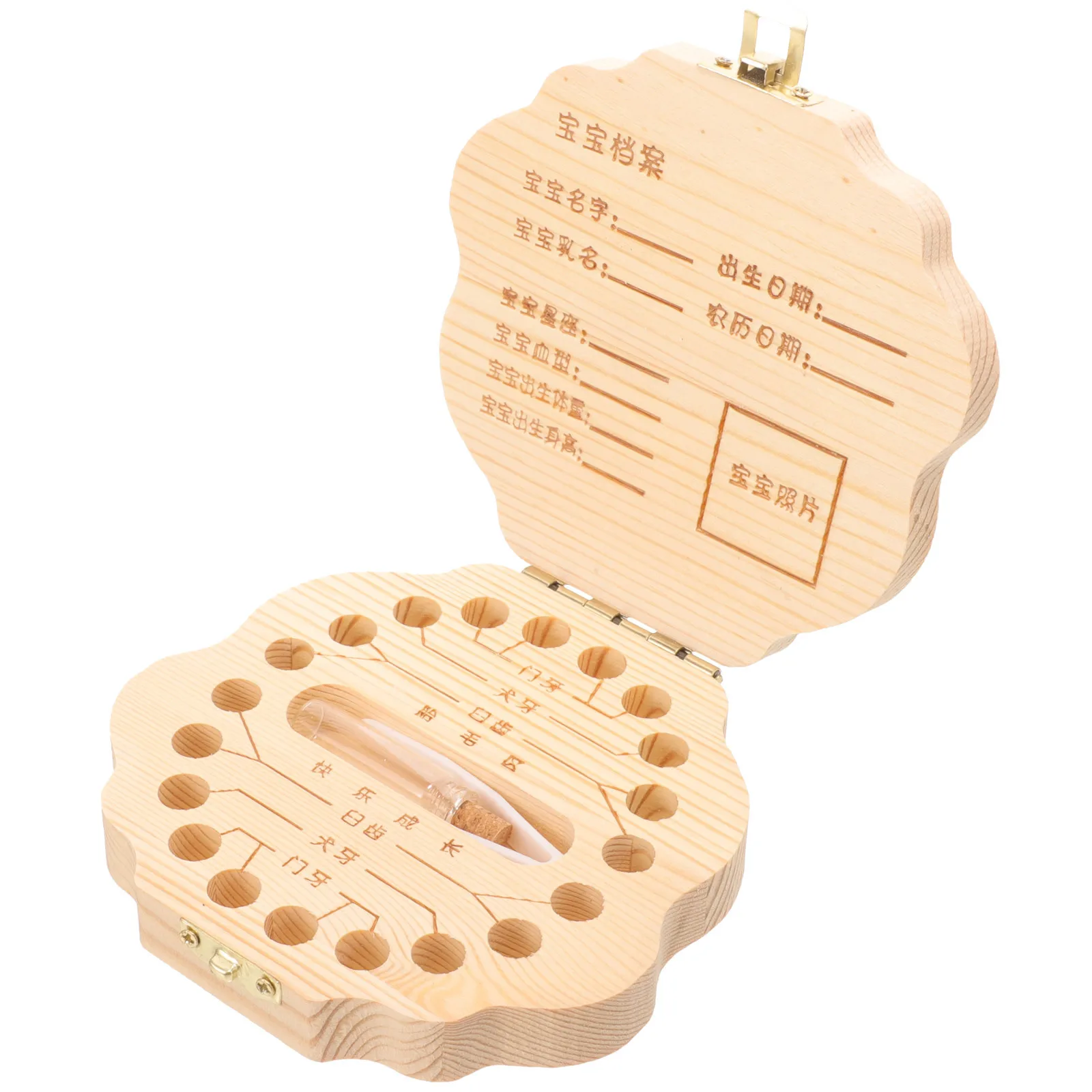 

1Set Baby Teeth Keepsake Box Deciduous Teeth Storage Wooden Kids Lost Tooth Holder Baby Tooth Memory Container