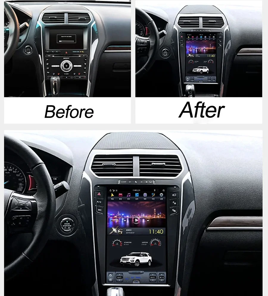 

Android 14 8+256G Car GPS Navigation Carplay For Ford Explorer 2011-2019 Car Auto Stereo Multimedia Player Head Unit