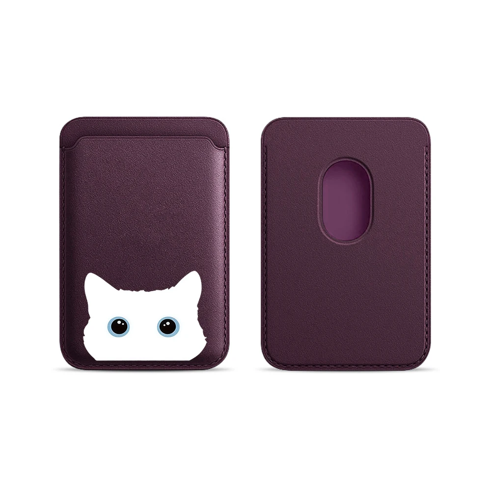 Niedliche Katzen-Lederkartenhalterung, Süße Kitty-Geldbörse, Telefonkartenhalter für Magnetische Hüllen, Geeignet für alle iPhone Magsafe-Karten-Handytaschen – Detail 12