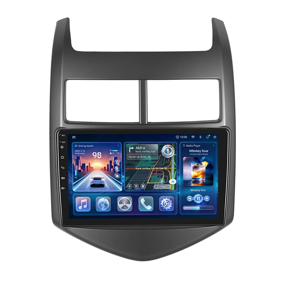 Podofo autoradio voor Chevrolet AVEO 2011-2013 Carplay multimediaspeler GPS autoradio AI spraakbesturing 2 Din Android Auto BT - afbeelding 2