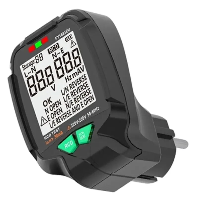 LLCS-FY1881 Socket Tester Voltage Test Digital Socket Test US Plug Ground Neutral Plug Polarity Phase Check