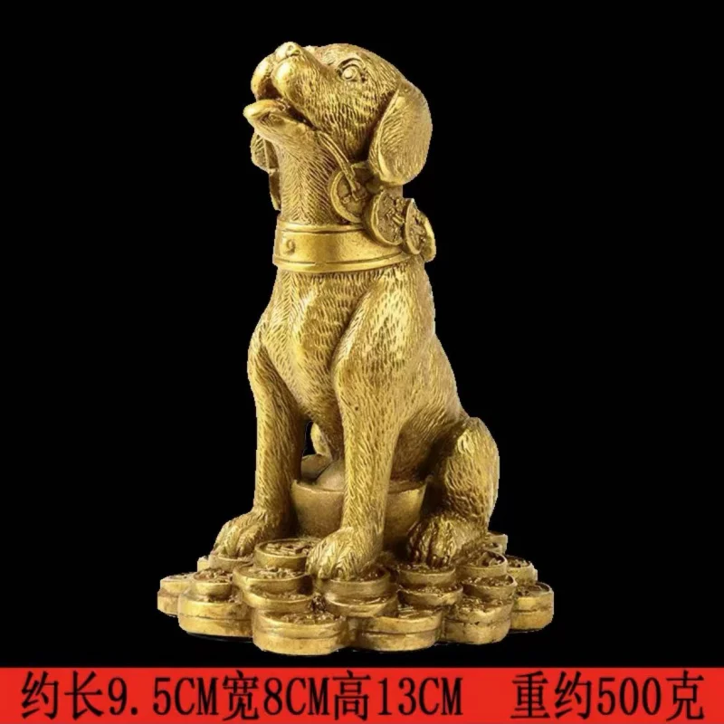 

Brass Zodiac Corner Decoration Large Wolf Dog Home Living Room Office Ornament Lucky Charm