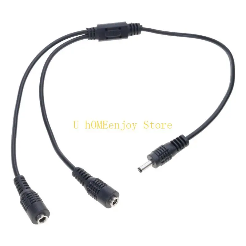 B0KF 3.5mmx1.35mm 1 Male to 2 Female Adapter Cord for CCTV Camera LED Light Strips