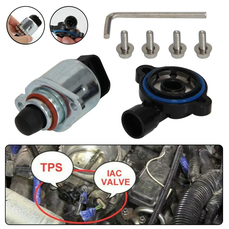 

Black Throttle Position Sensor and Idle Air Control Valve Kit For LS LS1 LS2 Chevy GM