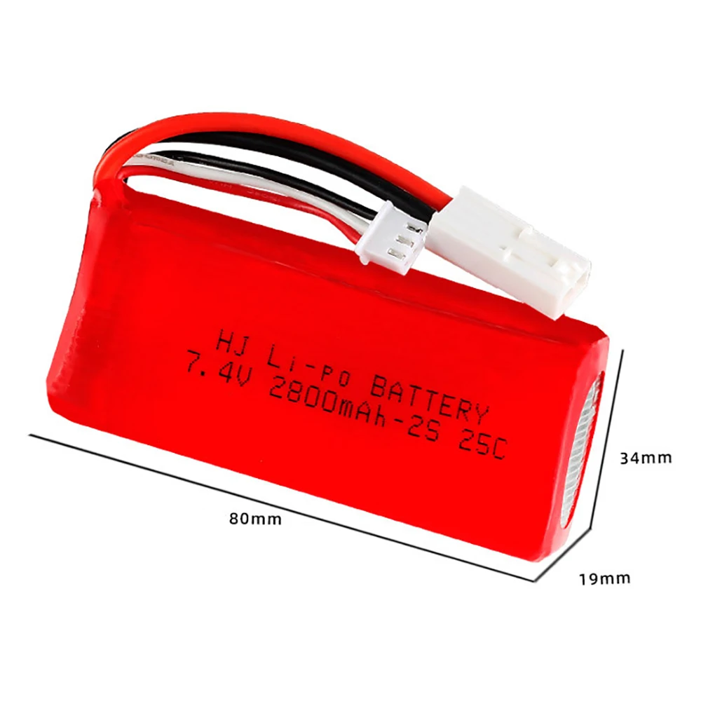 Feilun 144001 RC 보트 자동차 예비 부품, EL-2P 플러그 RC 장난감 배터리 충전기 세트, 2S 7.4V 2800mAh 25C Lipo 배터리, FT009