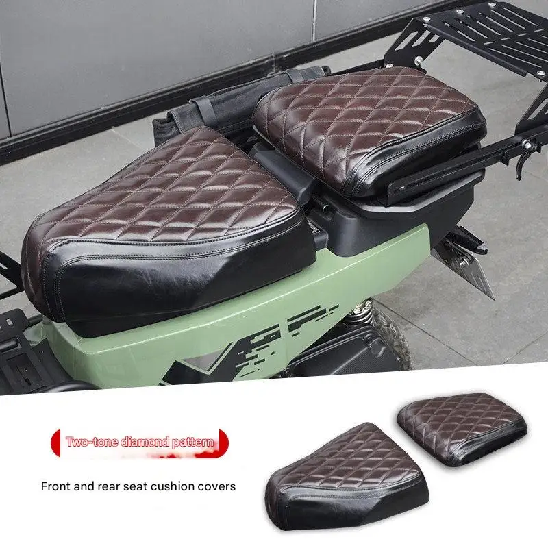 For Sundiro Honda Square X125: Retro-style thickened front and rear seat covers (accessories)