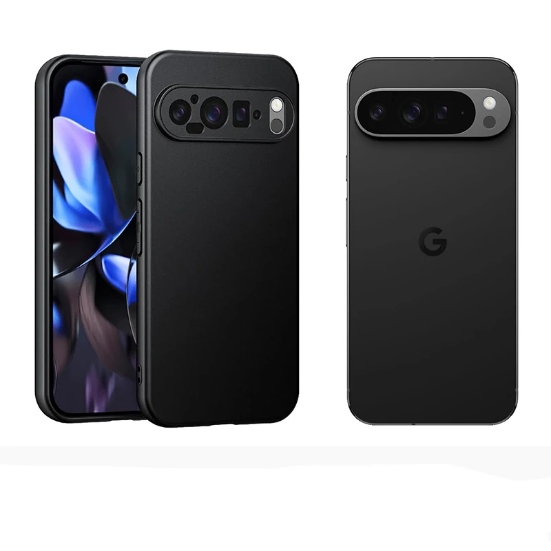 LUXURY MATTE SILICONE ULTRA THIN SOFT CASE FOR GOOGLE PIXEL 9 PRO XL 8 8A SOLID BLACK FROSTED SHELL FOR GOOGLE 8 PRO 9PRO XL 9XL