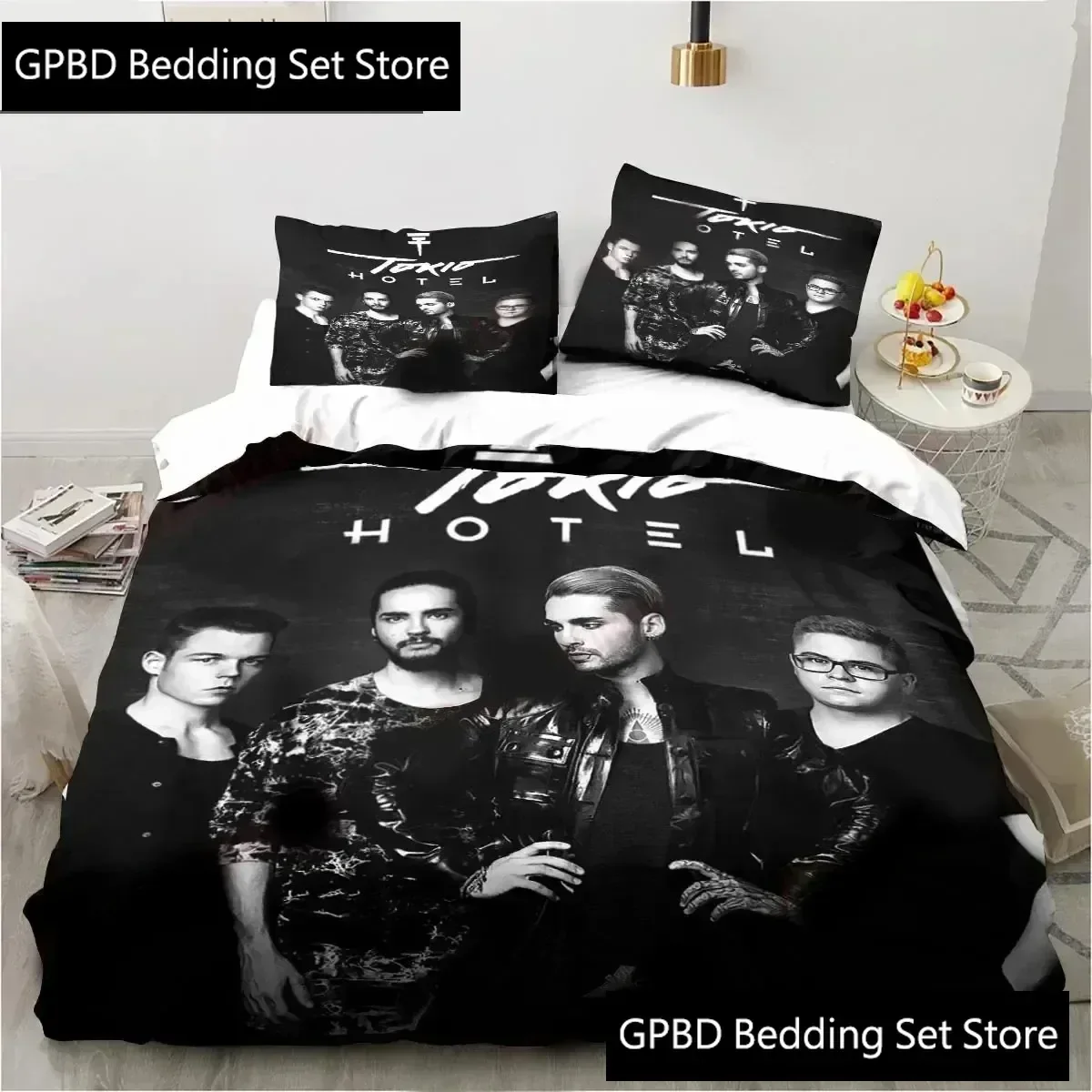 

3D Print Tokio Hotel Bedding Set Boys Girls Twin Queen King Size Duvet Cover Pillowcase Bed boys Adult Home Textileextile