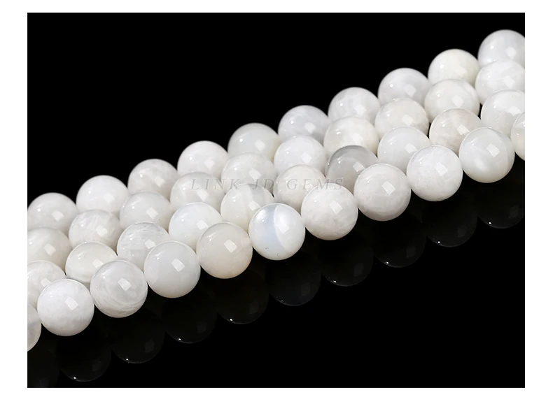 3A Naturstein Weißer Mondstein Perle Runde Lose Distanzperle Glänzende Perle 6 8 10mm Für Schmuckherstellung DIY Halskette Armband Zubehör – Detail 10