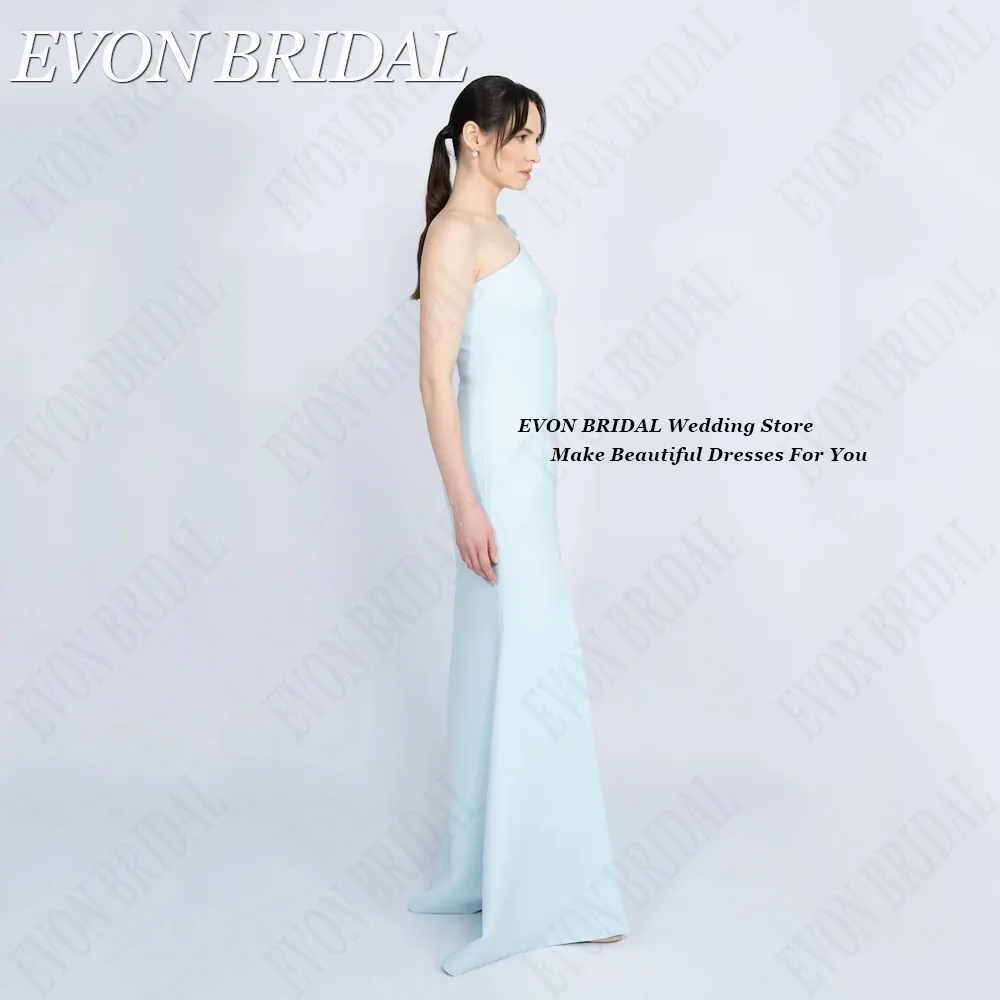 EVON BRIDAL Mermaid Celebrity Dresses With Cape Saudi Arabia Woman One Shoulder Side Split Satin Formal Evening Gown Custom