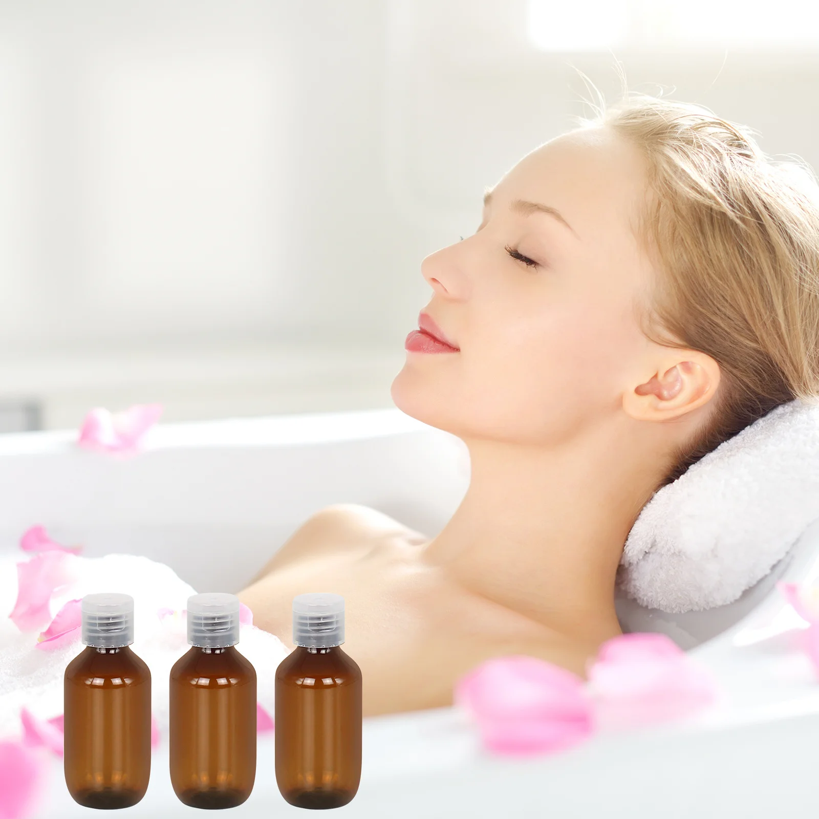 

16Pcs 60Ml Flip Cap Bottles Reusable Travel Lotion Containers for Cream Sunscreen Hand Sub Bottle Emulsion