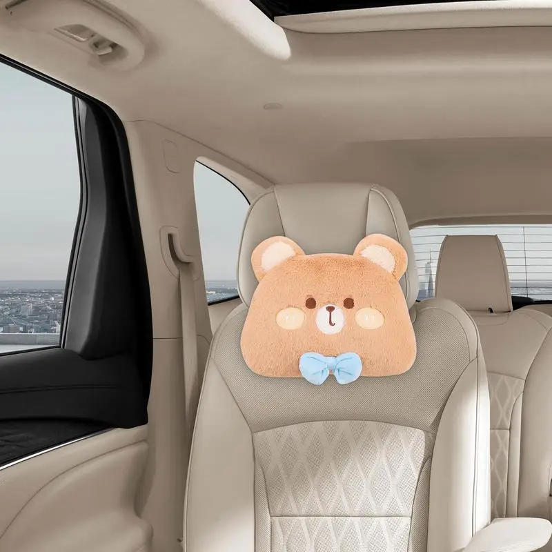 Bear Car Headrest Pillow Comfortable Bear Neck Cushion Comfortable Cartoon Auto Neck Pillow Support For Home Sofa Bed