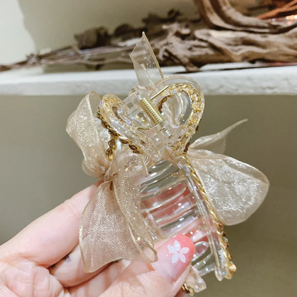 

2Pcs Hair Claw Clips Stylish Bow Hair Accessory for Face Washing Makeup Cooking Zinc Alloy Hairpins Decorative Hairpins