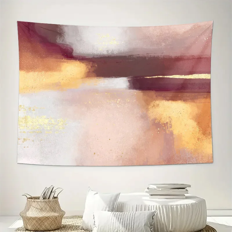 Abstract Gold Splatter Wall Tapestry Boho Living Room Decor Modern Art Canvas Print Large Size Home Wall Hanging