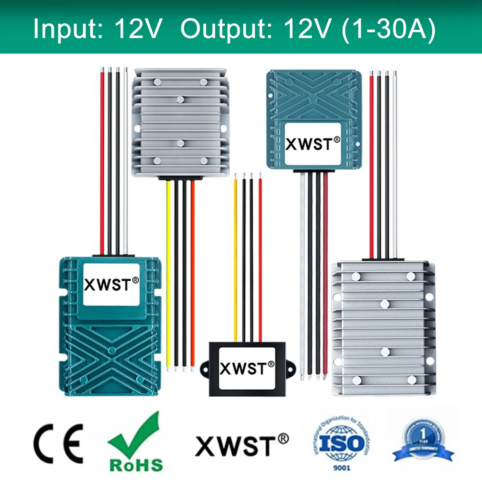 

2023 New Blue Shell DC DC Stabilizer Converter 12V to 12V 1-30A Solar Power Inverter Voltage Regulator Transformer Adaptor