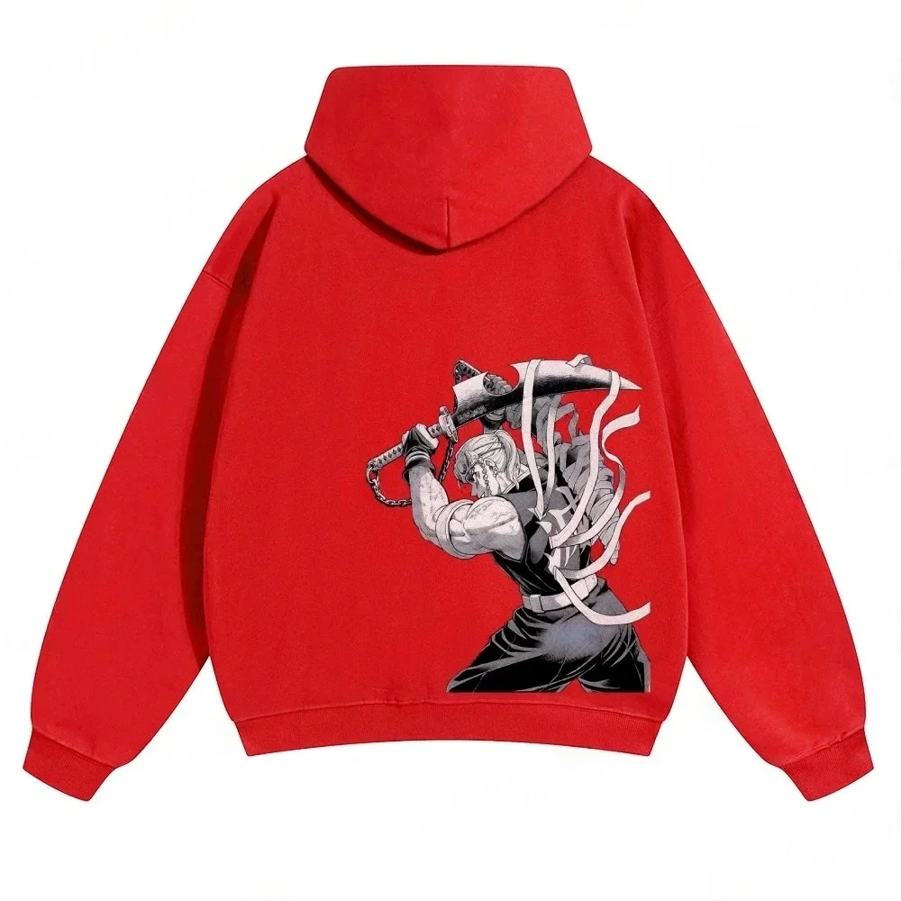 Bluza z kapturem Demon Slayer: Kimetsu no Yaiba Tengen Uzui Anime Wiosna Jesień Chłopięca Bluza z Długim Rękawem Strój Rodzinny