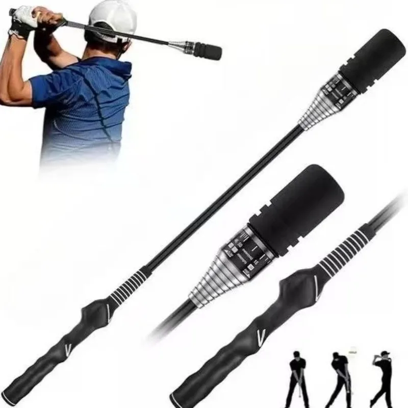 Golf Swing Training Stick Adjustable Force Sound Making Swing Trainer Golf Practice Aid for Golf Swing Movement Exercise