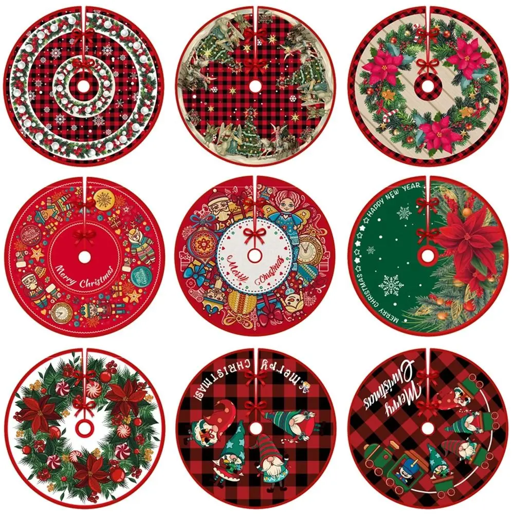 Party Decor Christmas Tree Skirt Merry Christmas Snowman Santa Elk Outdoor Blanket Tree Accessories Happy New Year