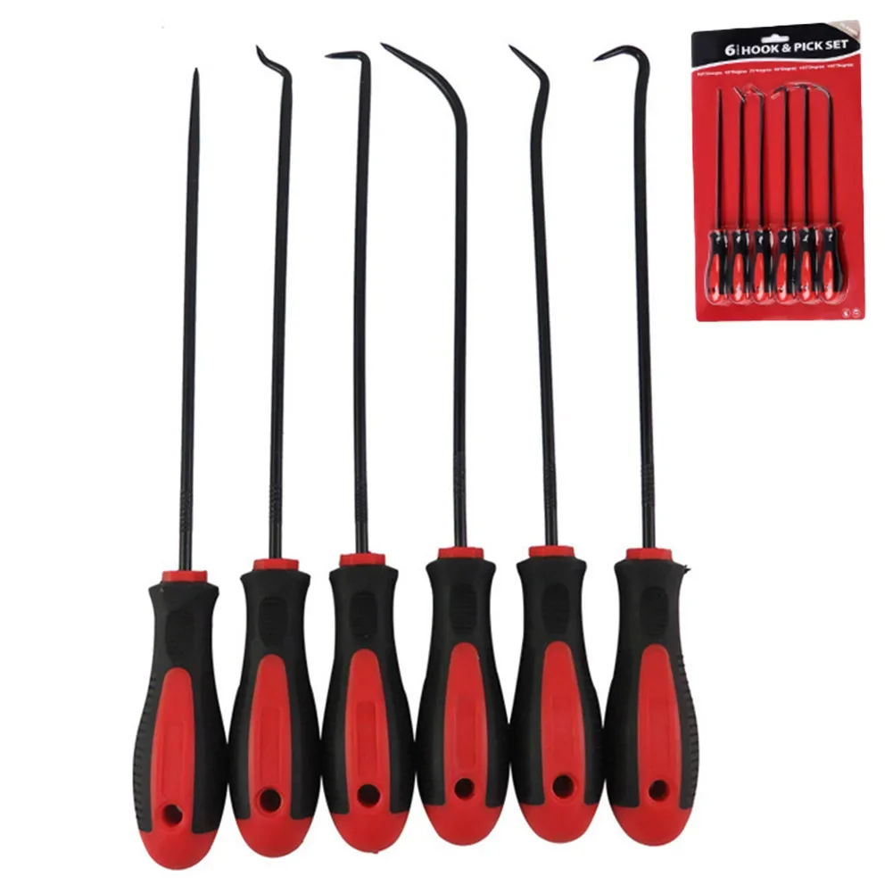 6 ชิ้นรถ Pick Hook เครื่องมือ O แหวนซีลน้ํามันปะเก็น Puller Remover Craft Seal ปะเก็น Puller Remover Pick Hooks ซ่อมเครื่องมือ