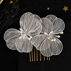 Fashion 1/2pcs/lot Pearl Hair Pins Clips for Women Silver Bridal Hair Accessories Wedding Jewelry Headpiece For Women and Girls