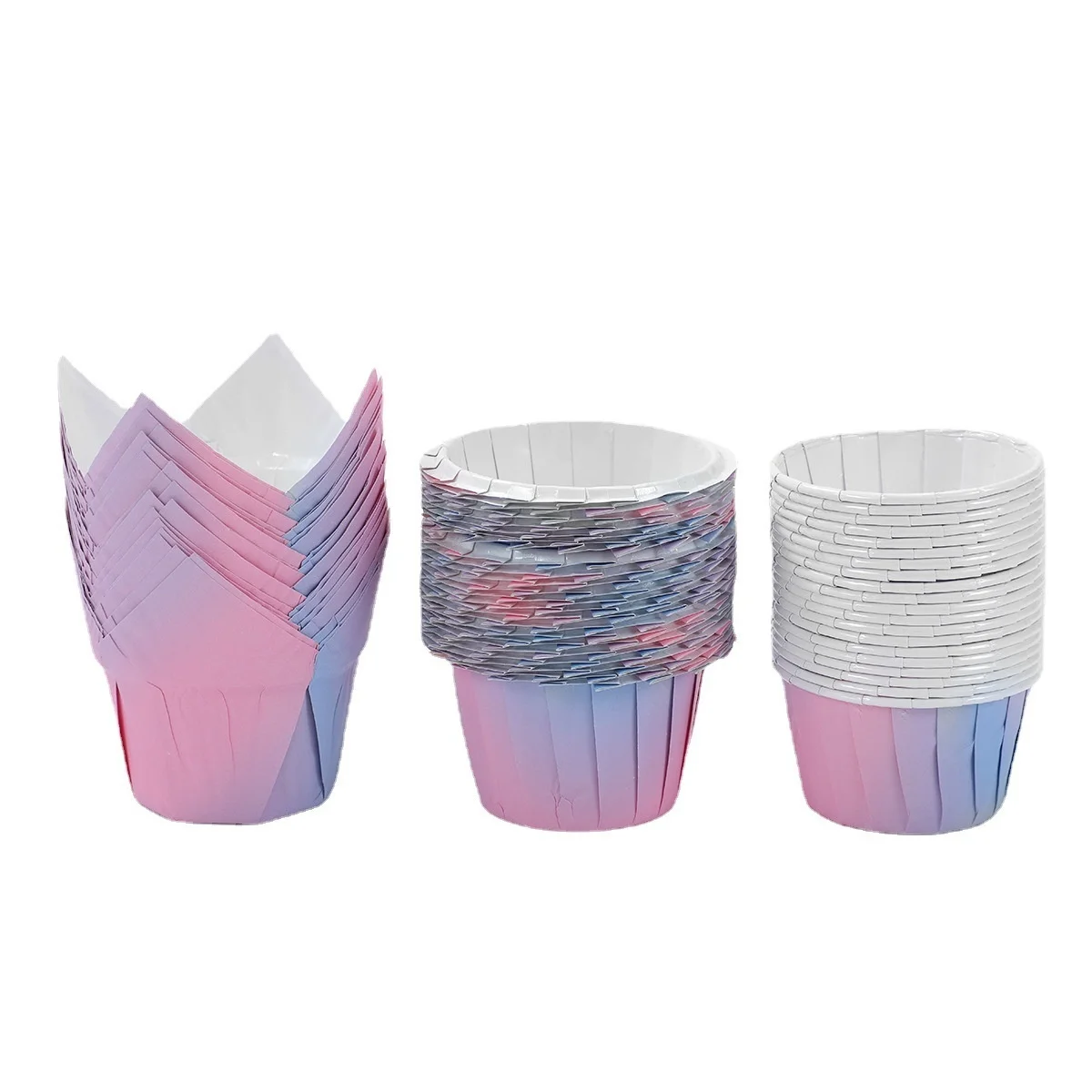 10/30pcs Gradient Cupcake Paper Cup Oilproof Cake Liner Muffin Cup Wedding Mermaid Birthday Rainbow Party Decor Baking Supplies