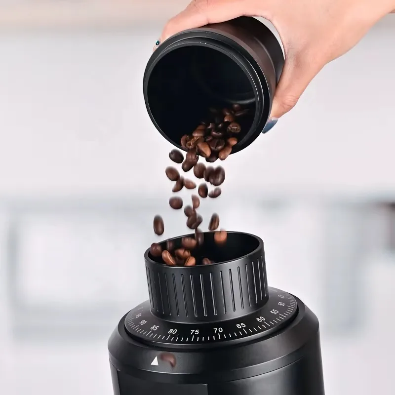 Professional Stainless Steel Electric Coffee Grinder Household Use 50mm Flat Burr Automatic Adjustable Speed New Arrival Z