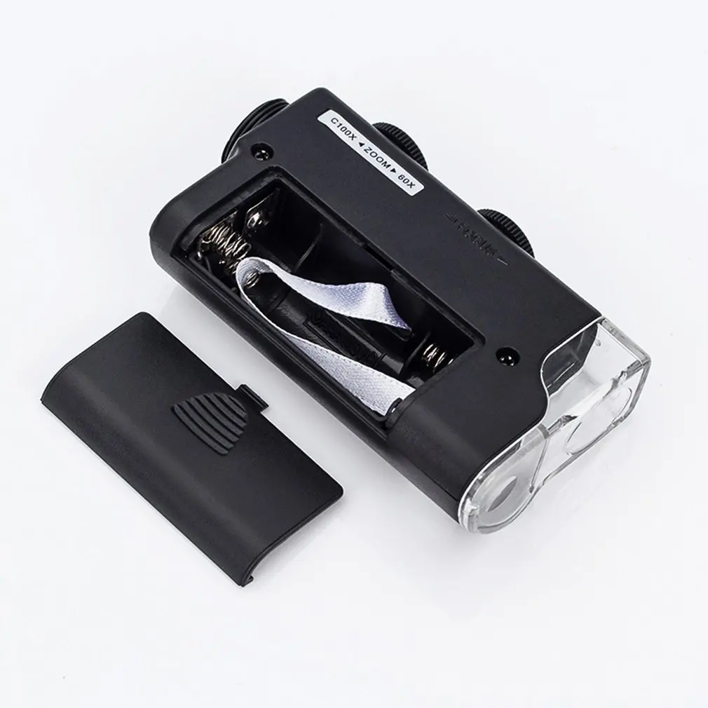 حار 60X/100X مجهر الهاتف المحمول مع مشبك الهاتف الخليوي جيب عدسة مكبرة LED الأشعة فوق البنفسجية ضوء اليشم تحديد دروبشيبينغ