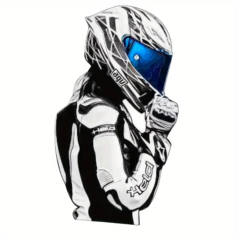 

1 шт. черно-белые наклейки для мотоциклистов, водонепроницаемые виниловые наклейки для украшения автомобиля, мотоцикла, шлема