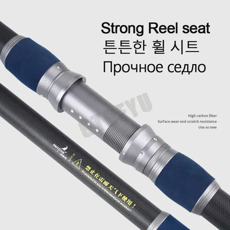 4.2M Carbon Fishing Rod 50kg above Superhard Long Distance Throwing shot Rod Telescopic Sea Boat Super High Quality Fishing Gear