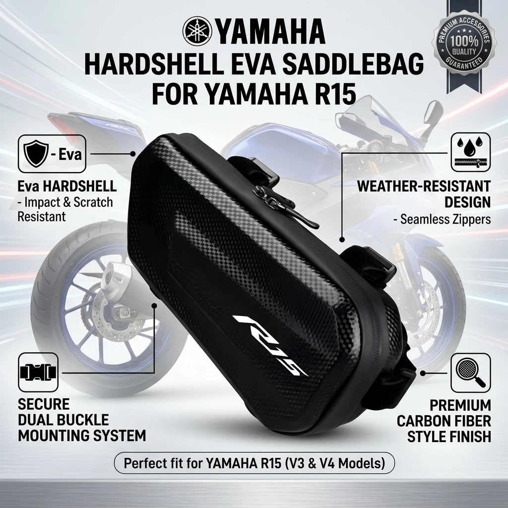 Easy To Clean Large Capacity EVA Motorcycle Saddle Bag Tool Bag With LOGO For Yamaha YZF R15 V2 V3